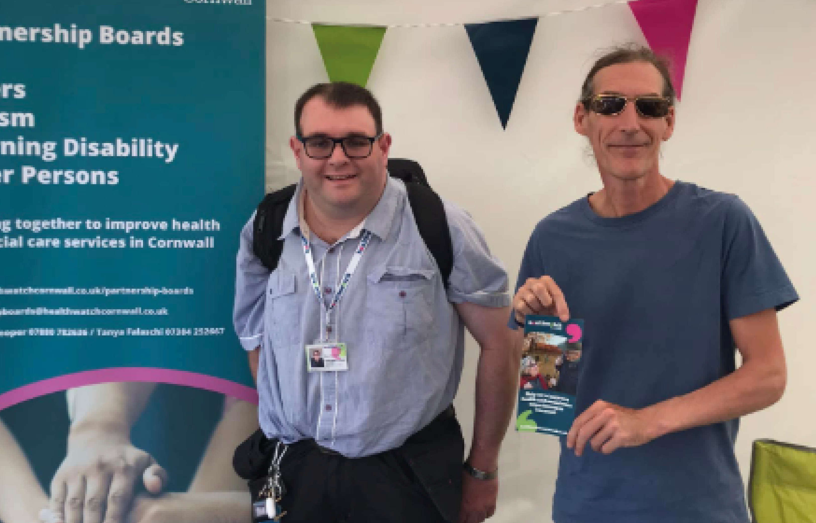 One of our volunteers with a member of Healthwatch Cornwall staff at the Royal Cornwall Show