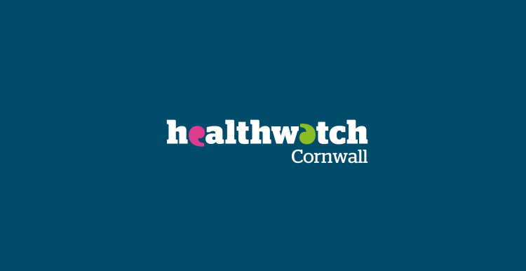 Healthwatch Cornwall logo on blue background
