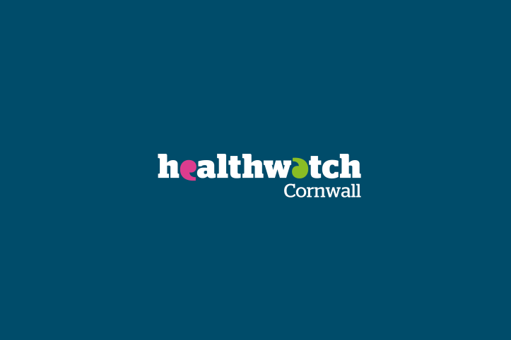 Healthwatch Cornwall logo on blue background 