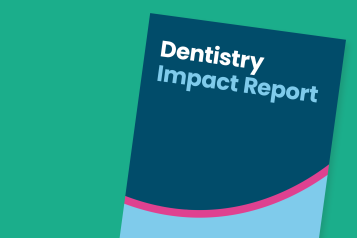 Image of the cover of the enter and view report, it's blue with the title in white text