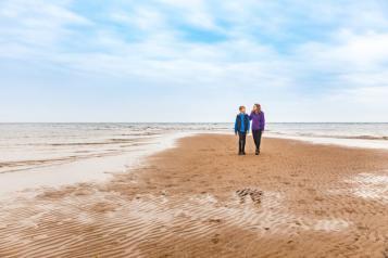 Annual report beach people walking