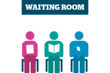 Graphic of people sat in a waiting room