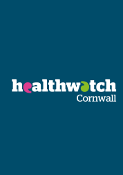 Healthwatch Cornwall logo on blue background